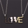 Кулон парный для двоих "Love". Black. Gold.  Нержавеющая сталь